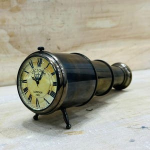 Victoria London Teleskop Stil Messing Schreibtisch Uhr Maritim Haus/Büro Dekor Geschenk