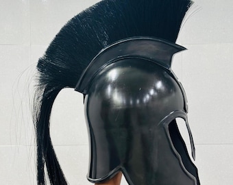 Black Fabled Greek Warrior Achilles Troy Helmet