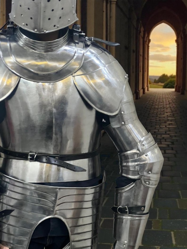 Medieval Gothic Full Plate Armor Suit: Full Body Steel Knight Costume ...