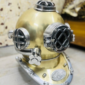Scuba Diving Helmet | US Navy Mark V Full Size Diving Helmet | Deep Sea Divers Helmet | Copper Antique Diving Helmet Replica