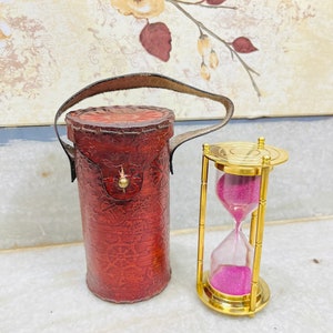 Nautische messing roterende zandloper vintage decor zandloper met designer staaf