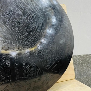 Medieval LARP Shield: Black Antique Finish, Iron & Steel, 22 Inch image 2