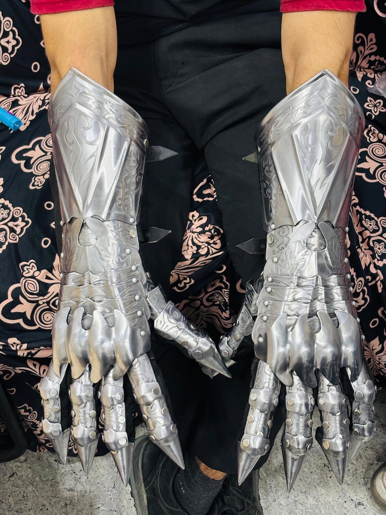 Medieval Gauntlet Gloves With Steel Fingers - Etsy