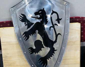Dragon Knight Templar Shield: Medieval Steel Armor, 27" Cosplay Shield