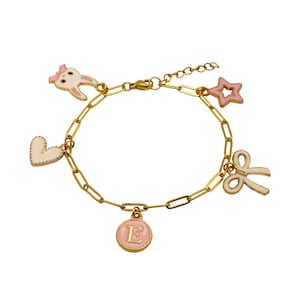 Build Your Own Customized Charm Bracelet with 18K Gold Plated Chain as Personalized Jewelry for Women and Girls