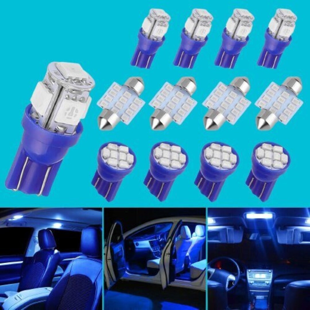 13pcs Car Interior LED Lights Dome Map License Plate Lamp Kit Etsy