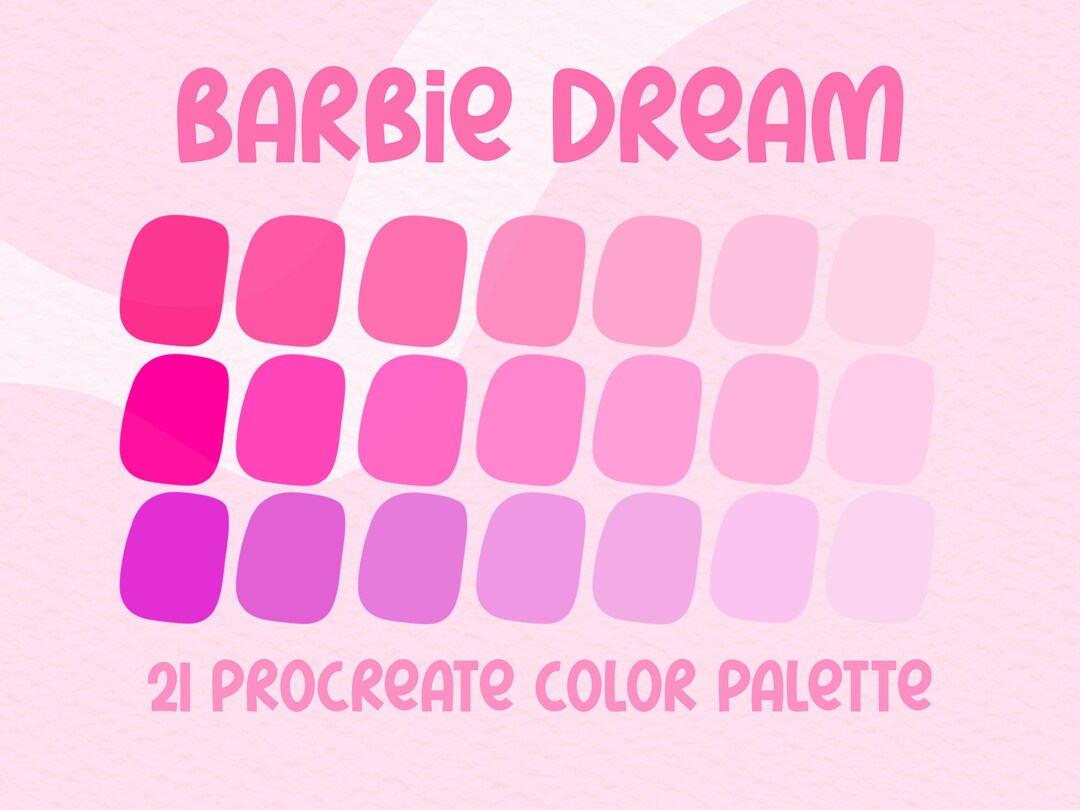Barbie Dream Procreate Color Palette Barbie Aesthetic - Etsy