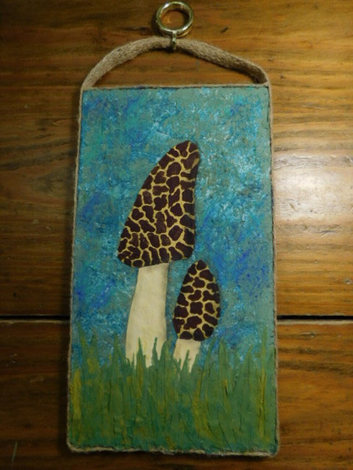 Retro Look 1970's Style Morel Mushrooms Painting on Wood Etsy