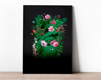 Soul Art, Poster print, Canvas art, Wall prints, Animal print, Hanging Decor Art, Heart artwork, Eyes, Fine art, Love, Botanical flowers