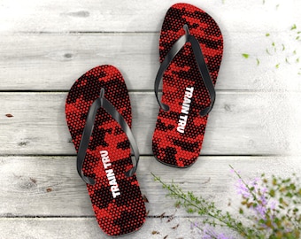 Unisex Flip Flops Special Edition Red Camo by TRAIN TRU