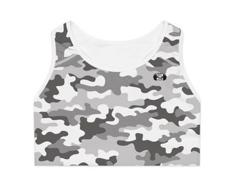 Women's Arctic Camo Sports Bra by TRAIN TRU