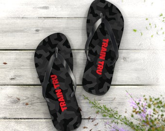 Unisex Flip Flops Special Edition Gray Camo by TRAIN TRU