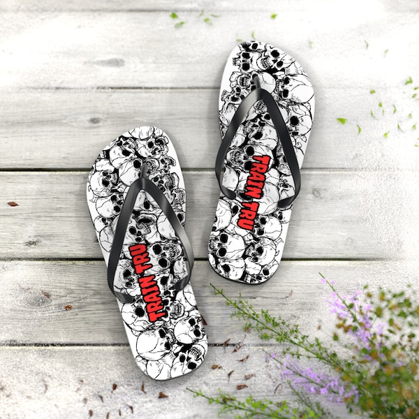 crystal skull flip flops