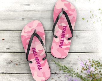 Unisex Flip Flops Special Edition Pink Camo by TRAIN TRU