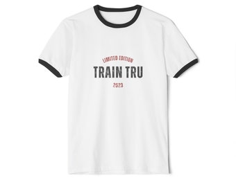 Unisex Cotton Ringer T-Shirt, Limited Edition, TRAIN TRU, ATHLETIC, Casual, Fitness, Training, Workout, Summer