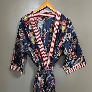 Long Cotton Kimono, Summer Robe, Bridesmaid Robe, Beach Coverup, Maternity Wear, Bath Robe, Gift For Her