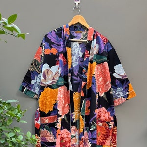 Bath Robe,Cotton Kimono,Indian Hand block print Cotton Bath Robe,Night Wear Suit,Swim Wear,Dressing