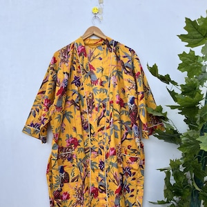 Bird print Robes, Cotton Kimono Robe, Kimono Robes Dressing Gown Women&#39;s ,Cotton Robe Bridesmaid robe best gifts for her