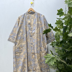 Cotton Kimono Robe Dressing Gown,floral Print Bridesmaid Robe, Summer Nightwear, One Size
