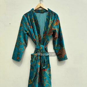 Indian Velvet Jacket, Long Winter Jacket, Gift For Her, Dressing gown, Bridal Robe, Velvet Robe, House Robe Velvet Kimono