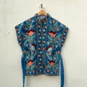 Suzani Velvet vest handmade jacket&#39;s, women&#39;s clothing,gift for her