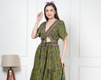 Floral Silk Kimono Dress, Bohemian Loungewear, Freya's