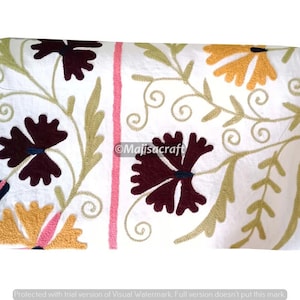 Embroidery Bed sheet Bedspread Suzani Embroidery, Cotton Suzani Throw Blanket Hand Suzani Wall Hanging, Uzbek Suzani, Table Cover