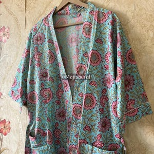 kimono dressing gown, bridesmaid gowns, sustainable women bathrobe, Kimono Robes, Lightweight pure cotton kimono robe, ladies night gown