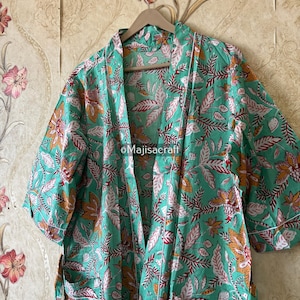 Bata tipo kimono en oferta, vestidos de dama de honor, albornoz sostenible para mujer, batas tipo kimono, bata tipo kimono ligera de algodón puro