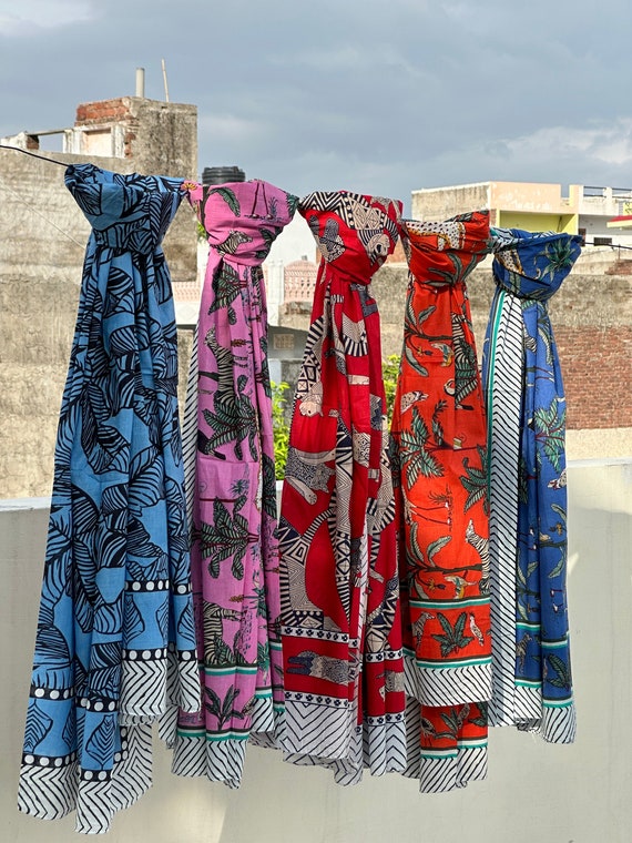 Jungle Print Cotton Sarong: Beach Scarf, Pareo Cover-Up - Wholesale Lot
