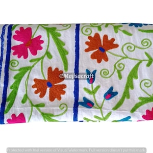 Uzbek Suzani Decorative Embroidered Bedcover Suzani Throw Suzani Handmade fabric Embroidered Bedcover Bedspread Blanket Wall hanging