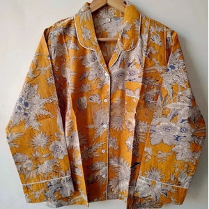 Hand Block Printed Cotton Pajama Set: Indian Summer Night Suit