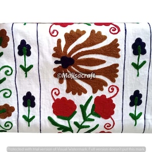 FREE SHIP-Embroidery Suzani Throw, Suzani Wall Hanging ,Boho Home Decor ,Bedroom decor , Suzani Table Cloth, Ethnic Bed Cover, Gift For Her