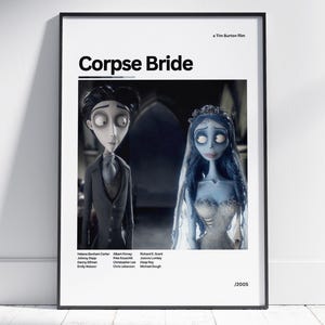 Corpse Bride Poster | Tim Burton | Minimalistic Movie Poster | Retro Movie Print | Wall Art Print | Home Decor