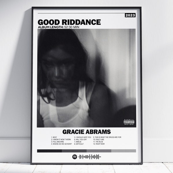 Gracie Abrams-poster | Goede Riddance-poster | Good Riddance albumhoes poster | Digitale albumhoes posterafdruk | Digitale albumhoezen