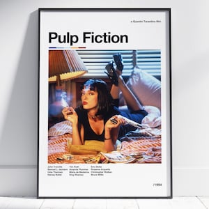 Pulp Fiction Poster | Quentin Tarantino | Minimalistic Movie Poster | Retro Movie Print | Wall Art Print | Home Decor