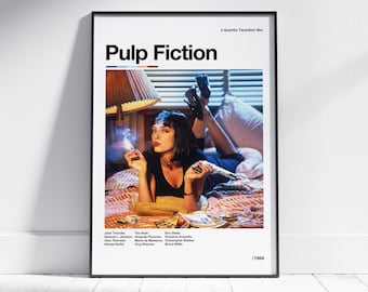 Pulp Fiction-poster: Quentin Tarantino minimalistische filmafdruk (digitale download)