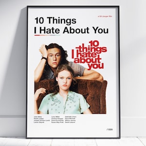 10 Things I Hate About You Poster | Gil Junger | Minimalistic Movie Poster | Retro Movie Print | Wall Art Print | Home Decor