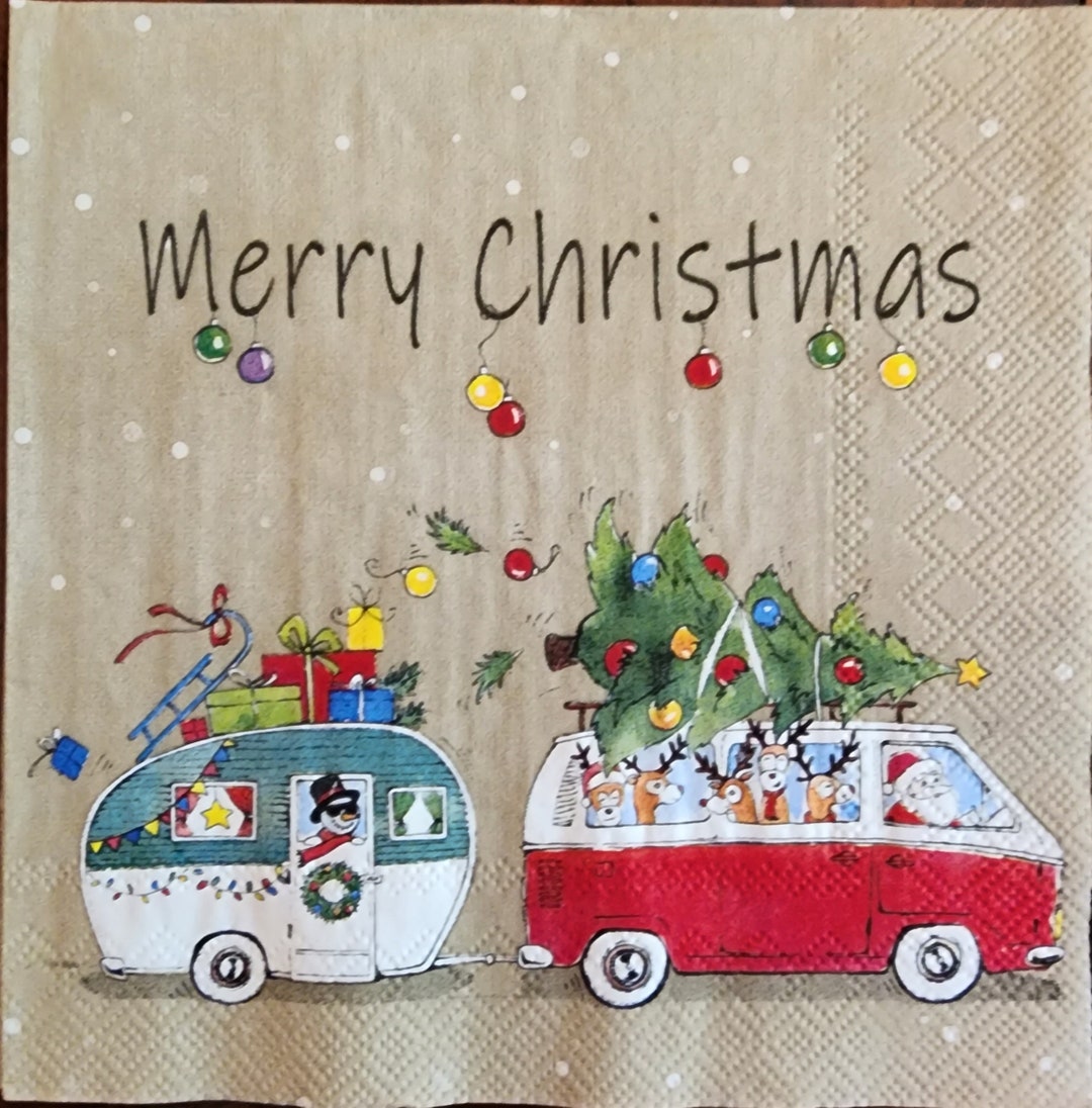 Decoupage Paper Napkins christmas Camping Paper Napkins Etsy