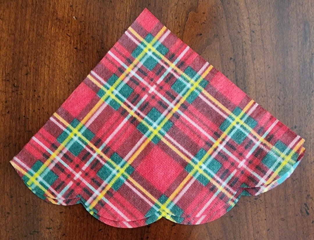 Decoupage Rice Paper Napkins christmas Plaid Paper Napkins Etsy