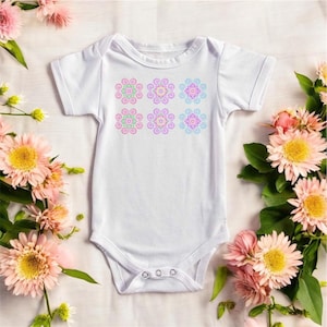 Hmong Inspired - Bright Cute Colorful Pattern - Design 1 - Baby, Infant Bodysuit