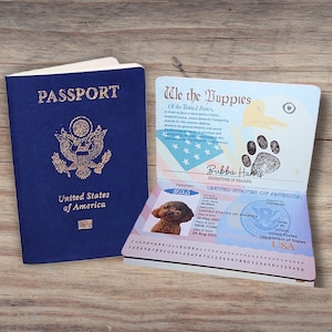 Customizable Pet Passport Photo Album, Memory Keepsake Booklet, Scrapbook & Health Record for Your Four-Legged Adventures