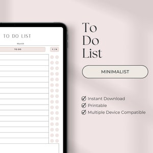 To Do List Printable, Daily To Do List, Instant Download, Printable, Single Page Download, Minimal