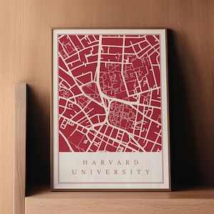 Stampa mappa Harvard, regalo Università Harvard, Harvard Square, poster stampabile mappa Cambridge MA, regalo per laureati, download digitale