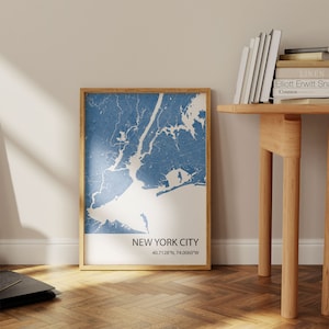 New York City Karte druckbar, Stadt Blaupause Karte, benutzerdefinierte Karte Kunst, personalisierte Karte Druck, Einweihungsparty Geschenk, Büro Dekor digitaler Download