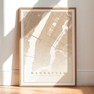 Manhattan Karte Poster, NYC Karte Druck, New York City Kunst, Stadt Karte Drucke, Büro Wanddekoration, Individuelle Karte Druck Digitaler Download, Stadt Karte Geschenk
