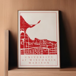 UW Madison print, University of Wisconsin Madison gift, Madison WI map printable poster, Gift for college graduate Madtown, Digital download
