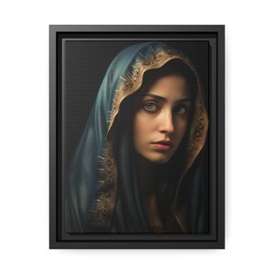 Our Lady of Guadalupe - La Virgen de Guadalupe - Nuestra Señora de Guadalupe - Matte Canvas Art Print, Black Pinewood Frame, Ready To Hang