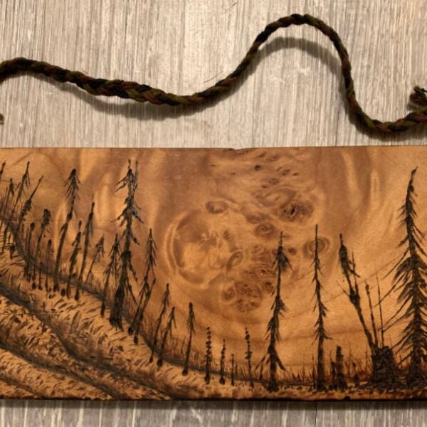 Panneau Décoratif Mural Chèvre Souriante - Bois Brûlé Fait Main Sur Chêne (États-Unis)