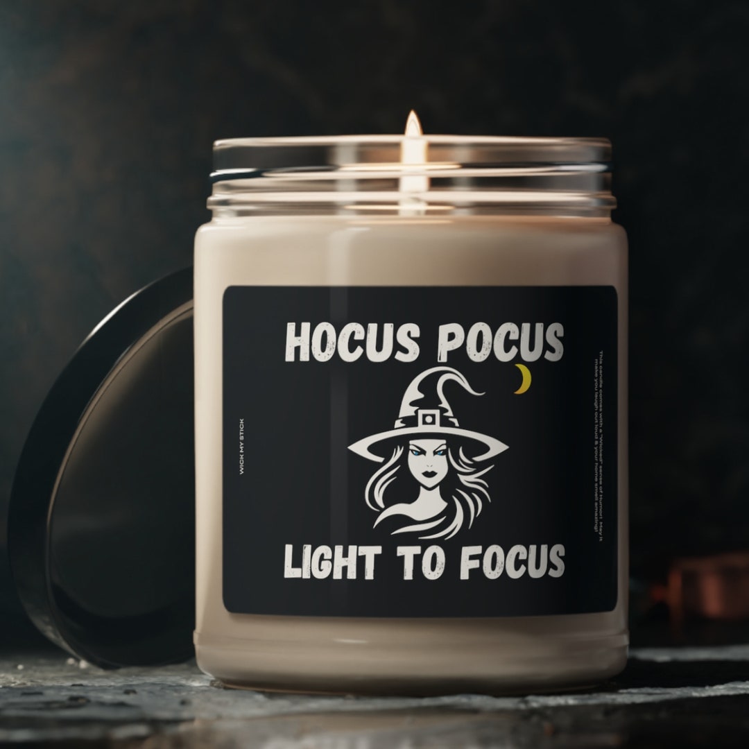 Hocus Pocus Light to Focus Candle Halloween Candle Hocus Etsy UK
